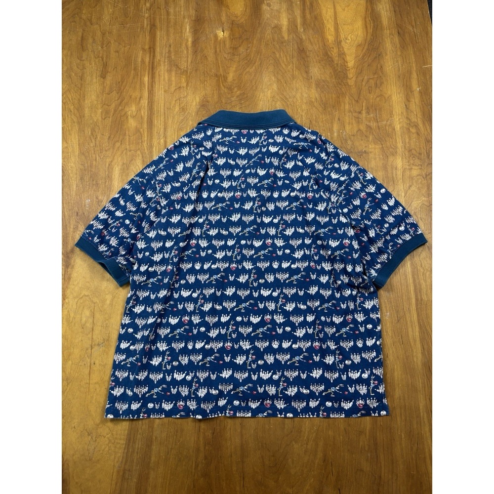 Vintage Bugs Bunny Bowling All Over Print Warner Bros Polo Shirt Mens 2XL XXL - Picture 4 of 6